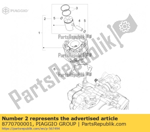 aprilia 8770700001 piston assy a-v/fe - Onderkant