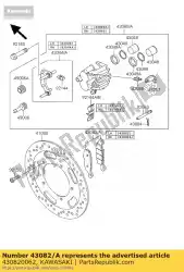 Here you can order the pad-assy-brake,rh from Kawasaki, with part number 430820062: