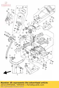 yamaha 2S32144F0000 estancia, silenciador 3 - Lado inferior