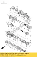 2425045102, Suzuki, engranaje, 5ta unidad suzuki gsx  es ef gs g e gsxr gs1100g gs850g 1100 850 , Nuevo