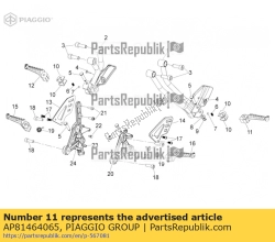 Aprilia AP81464065, Voetensteun achter, ln, OEM: Aprilia AP81464065