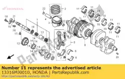 Tutaj możesz zamówić ? O? Ysko b, g?ówne (17mm) (?ó? Te) od Honda , z numerem części 13316MJ0010: