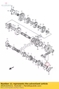 suzuki 0926320103 rodamiento, 20x34x1 - Lado inferior