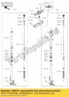 44071106950K, Kawasaki, damper-assy, ??garfo, lh, cinza kawasaki ninja h2r  p h2 n 1000 , Novo