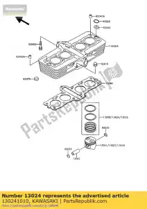 Kawasaki 130241010 anel-conjunto-pistão-ll - Lado inferior