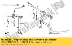 Ici, vous pouvez commander le ressort assy., béquille latérale auprès de Honda , avec le numéro de pièce 50540MBZG00: