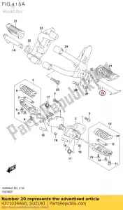 suzuki 4371034A60 barra, apoio para os pés da garupa lh - Lado inferior