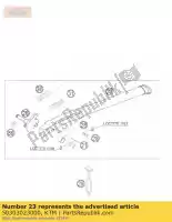 50303023000, KTM, side stand l=377mm '98 ktm egs exc mxc sx sxs xc xcf 125 200 250 300 380 400 450 520 525 1997 1998 1999 2000 2001 2002 2003 2004 2005 2006 2007, New