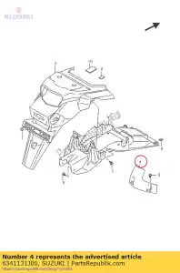 suzuki 6341131J00 guarda de lama, rr fe - Lado inferior