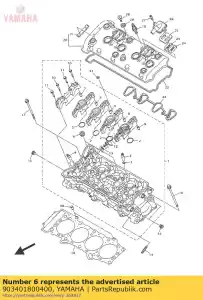 yamaha 903401800400 tapón, tornillo recto - Lado inferior