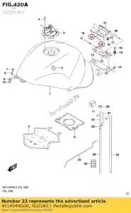 Suzuki 4514944G00 cojín, asiento fr - Lado inferior