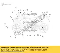 B045798, Piaggio Group, etiqueta de carenado lh 