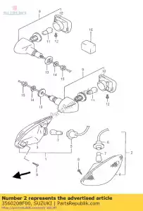 suzuki 3560208F00 lâmpada, fr.turn, l - Lado inferior