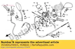 Ici, vous pouvez commander le commutateur assy., fr. Arrêtez auprès de Honda , avec le numéro de pièce 35340GZ9003: