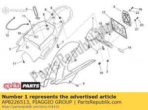 aprilia AP8226513 number plate holder - Bottom side