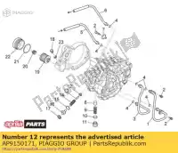 AP9150171, Piaggio Group, Clapet anti-retour d'huile aprilia  rxv rxv sxv sxv 450 550 2006 2008 2009 2010 2011, Nouveau