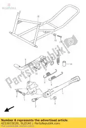 Here you can order the bracket,prop st from Suzuki, with part number 4233033E20: