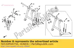 Aqui você pode pedir o barra, suporte lateral em Honda , com o número da peça 50530MS9750: