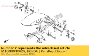 honda 61100KPPT00ZG descrição não disponível - Lado inferior