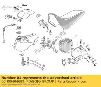 00H00404683, Piaggio Group, tapa sup.depsto.azul s-r 2000 derbi senda 50 2000, Nouveau