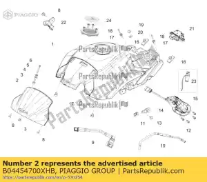 Piaggio Group B04454700XHB grey painted fuel tank cover - Bottom side