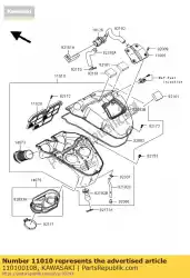 Here you can order the filter-assy-air er650b6f from Kawasaki, with part number 110100108: