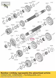 Here you can order the 01 gear,output 4th,31t from Kawasaki, with part number 132621240: