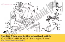 Ici, vous pouvez commander le ensemble de réservoir, type de carburant (wl) * auprès de Honda , avec le numéro de pièce 17500MFAK20ZB: