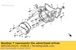 Aqui você pode pedir o parafuso, especial, 6mm em Honda , com o número da peça 90035KZ4620: