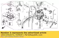 16011HA2671, Honda, conjunto de válvula, flutuador honda cr xr 125 250 400 500 600 650 1985 1986 1987 1988 1989 1990 1991 1992 1993 1994 1995 1996 1997 1998 1999 2000 2001 2002 2003 2004 2005 2006 2007, Novo