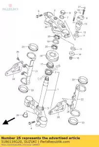 Suzuki 5186116G20 verblijf, koplamp h - Onderkant