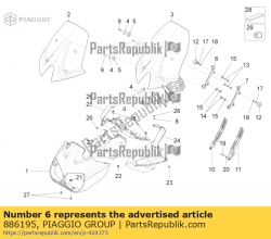 Aprilia 886195, Wsparcie rh, OEM: Aprilia 886195