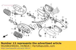 honda 90208GHR650 porca, flange, 10 mm - Lado inferior