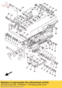 Yamaha 5X4221410100 eje, pivote - Lado inferior