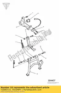 triumph T2080710 suporte central conjunto preto padrão - Lado inferior