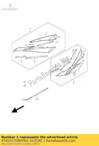 suzuki 4741037H00YKV cover comp, fram - Onderkant