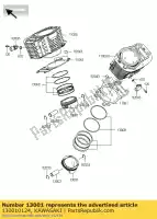 130010124, Kawasaki, moteur à piston kawasaki vn voyager custom k classic e d b c f tourer a abs vulcan lt g vn1700 1700 nomad , Nouveau