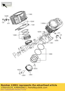 Kawasaki 130010124 piston-engine - Bottom side