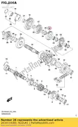 versnelling, 4e aangedreven van Suzuki, met onderdeel nummer 2434114J00, bestel je hier online: