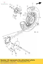 sprak assy, ?? Achterkant van Suzuki, met onderdeel nummer 6532038A02, bestel je hier online: