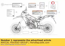 Qui puoi ordinare set di decalcomanie da Piaggio Group , con numero parte 890526: