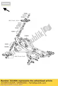 Kawasaki 32160031826M frame-comp, f.m.gray - Lado inferior