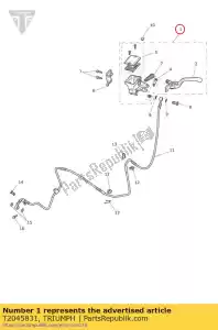 triumph T2045831 sprz?g?o cylinder g?ówny cylinder 12,7mm - Dół