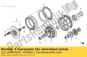 Honda 22116KF0000 guía, embrague exterior - Lado inferior