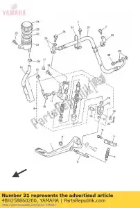 yamaha 4BH258860200 supporto, tubo flessibile del freno - Il fondo