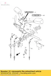 Ici, vous pouvez commander le câble assy, ?? Thro auprès de Suzuki , avec le numéro de pièce 5830024F30: