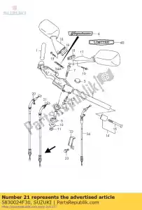 suzuki 5830024F30 câble assy, ??thro - La partie au fond