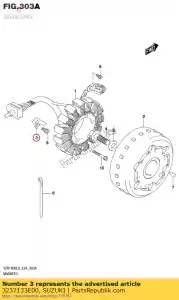 Suzuki 3237133E00 clamp,magneto l - Bottom side