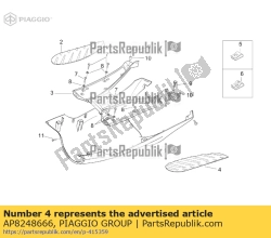 Aprilia AP8248666, Lh mat. czarny, OEM: Aprilia AP8248666