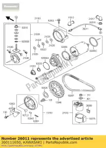 kawasaki 260111650 fio-condutor, motor de partida kle500-a - Lado inferior